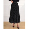 image:imageBTFBM Womens Floral Mesh Maxi Skirts Long Tulle Skirt  Flowy A Line High Waist SkirtsVelvetLike FlowersFlocked MeshDoubleLayered SkirtGoing Out OutfitsEarly Fall FashionBlack