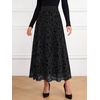 image:imageBTFBM Womens Floral Mesh Maxi Skirts Long Tulle Skirt  Flowy A Line High Waist SkirtsVelvetLike FlowersFlocked MeshDoubleLayered SkirtGoing Out OutfitsEarly Fall FashionBlack