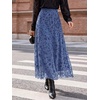 image:imageBTFBM Womens Floral Mesh Maxi Skirts Long Tulle Skirt  Flowy A Line High Waist SkirtsVelvetLike FlowersFlocked MeshDoubleLayered SkirtGoing Out OutfitsEarly Fall FashionDusty Blue