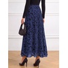 image:imageBTFBM Womens Floral Mesh Maxi Skirts Long Tulle Skirt  Flowy A Line High Waist SkirtsVelvetLike FlowersFlocked MeshDoubleLayered SkirtGoing Out OutfitsEarly Fall FashionNavy Blue