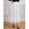 image:imageBTFBM Womens Floral Mesh Maxi Skirts Long Tulle Skirt  Flowy A Line High Waist SkirtsVelvetLike FlowersFlocked MeshDoubleLayered SkirtGoing Out OutfitsEarly Fall FashionWhite