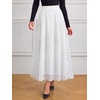image:imageBTFBM Womens Floral Mesh Maxi Skirts Long Tulle Skirt  Flowy A Line High Waist SkirtsVelvetLike FlowersFlocked MeshDoubleLayered SkirtGoing Out OutfitsEarly Fall FashionWhite