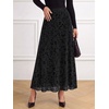 image:imageBTFBM Womens Floral Mesh Maxi Skirts Long Tulle Skirt  Flowy A Line High Waist SkirtsVelvetLike FlowersFlocked MeshDoubleLayered SkirtGoing Out OutfitsEarly Fall FashionBlack