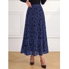image:imageBTFBM Womens Floral Mesh Maxi Skirts Long Tulle Skirt  Flowy A Line High Waist SkirtsVelvetLike FlowersFlocked MeshDoubleLayered SkirtGoing Out OutfitsEarly Fall FashionNavy Blue