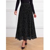 image:imageBTFBM Womens Floral Mesh Maxi Skirts Long Tulle Skirt  Flowy A Line High Waist SkirtsVelvetLike FlowersFlocked MeshDoubleLayered SkirtGoing Out OutfitsEarly Fall FashionBlack
