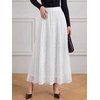 image:imageBTFBM Womens Floral Mesh Maxi Skirts Long Tulle Skirt  Flowy A Line High Waist SkirtsVelvetLike FlowersFlocked MeshDoubleLayered SkirtGoing Out OutfitsEarly Fall FashionWhite