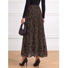 image:imageBTFBM Womens Floral Mesh Maxi Skirts Long Tulle Skirt  Flowy A Line High Waist SkirtsVelvetLike FlowersFlocked MeshDoubleLayered SkirtGoing Out OutfitsEarly Fall FashionBrown