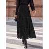 image:imageBTFBM Womens Floral Mesh Maxi Skirts Long Tulle Skirt  Flowy A Line High Waist SkirtsVelvetLike FlowersFlocked MeshDoubleLayered SkirtGoing Out OutfitsEarly Fall FashionBlack