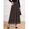 image:imageBTFBM Womens Floral Mesh Maxi Skirts Long Tulle Skirt  Flowy A Line High Waist SkirtsVelvetLike FlowersFlocked MeshDoubleLayered SkirtGoing Out OutfitsEarly Fall FashionBrown