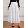 image:imageBTFBM Womens Floral Mesh Maxi Skirts Long Tulle Skirt  Flowy A Line High Waist SkirtsVelvetLike FlowersFlocked MeshDoubleLayered SkirtGoing Out OutfitsEarly Fall FashionWhite