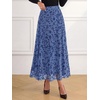 image:imageBTFBM Womens Floral Mesh Maxi Skirts Long Tulle Skirt  Flowy A Line High Waist SkirtsVelvetLike FlowersFlocked MeshDoubleLayered SkirtGoing Out OutfitsEarly Fall FashionDusty Blue