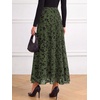 image:imageBTFBM Womens Floral Mesh Maxi Skirts Long Tulle Skirt  Flowy A Line High Waist SkirtsVelvetLike FlowersFlocked MeshDoubleLayered SkirtGoing Out OutfitsEarly Fall FashionArmy Green