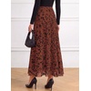 image:imageBTFBM Womens Floral Mesh Maxi Skirts Long Tulle Skirt  Flowy A Line High Waist SkirtsVelvetLike FlowersFlocked MeshDoubleLayered SkirtGoing Out OutfitsEarly Fall FashionRust