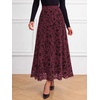 image:imageBTFBM Womens Floral Mesh Maxi Skirts Long Tulle Skirt  Flowy A Line High Waist SkirtsVelvetLike FlowersFlocked MeshDoubleLayered SkirtGoing Out OutfitsEarly Fall FashionBurgundy