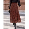 image:imageBTFBM Womens Floral Mesh Maxi Skirts Long Tulle Skirt  Flowy A Line High Waist SkirtsVelvetLike FlowersFlocked MeshDoubleLayered SkirtGoing Out OutfitsEarly Fall FashionRust
