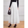 image:imageBTFBM Womens Floral Mesh Maxi Skirts Long Tulle Skirt  Flowy A Line High Waist SkirtsVelvetLike FlowersFlocked MeshDoubleLayered SkirtGoing Out OutfitsEarly Fall FashionWhite