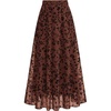 image:imageBTFBM Womens Floral Mesh Maxi Skirts Long Tulle Skirt  Flowy A Line High Waist SkirtsVelvetLike FlowersFlocked MeshDoubleLayered SkirtGoing Out OutfitsEarly Fall FashionRust