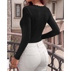 image:imageBTFBM Lace Deep V Neck Fitted Long Sleeve Shirts for Women  Womens Fall Fashion 2026 Casual T Shirt Base Layer Basic Undershirts Slim Fit Going Out Tops Date Night Out OutfitsBlack