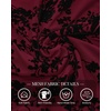 image:imageBTFBM Womens Tops Floral Sheer Mesh Long Sleeve Blouses Dressy Casual  V Neck Flocked Mesh ShirtsVelvetLike FlowersDouble LayersLoose Fit TunicsBusiness Casual TopFall Fashion Clothing 2026Burgundy