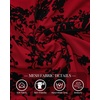 image:imageBTFBM Womens Tops Floral Sheer Mesh Long Sleeve Blouses Dressy Casual  V Neck Flocked Mesh ShirtsVelvetLike FlowersDouble LayersLoose Fit TunicsBusiness Casual TopFall Fashion Clothing 2026Red
