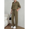 image:imageBTFBM 2 Piece Sets for Women Lounge Set Fall Outfits 2026Army Green