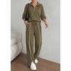 image:imageBTFBM 2 Piece Sets for Women Lounge Set Fall Outfits 2026Army Green