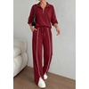 image:imageBTFBM 2 Piece Sets for Women Lounge Set Fall Outfits 2026Wine Red