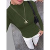 image:imageBTFBM Long Sleeve T Shirts for Women Ruffle Mock Neck TopsArmy Green