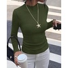 image:imageBTFBM Long Sleeve T Shirts for Women Ruffle Mock Neck TopsArmy Green