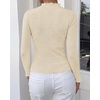 image:imageBTFBM Long Sleeve T Shirts for Women Ruffle Mock Neck TopsBeige