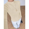 image:imageBTFBM Long Sleeve T Shirts for Women Ruffle Mock Neck TopsBeige