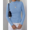 image:imageBTFBM Long Sleeve T Shirts for Women Ruffle Mock Neck TopsLight Blue