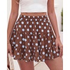 image:imageBTFBM Skirts for Women Summer Casual Floral Mini SkirtDot Brown Blue