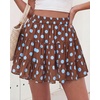 image:imageBTFBM Skirts for Women Summer Casual Floral Mini SkirtDot Brown Blue