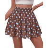 image:imageBTFBM Skirts for Women Summer Casual Floral Mini SkirtDot Brown Blue