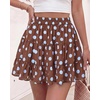 image:imageBTFBM Skirts for Women Summer Casual Floral Mini SkirtDot Brown Blue