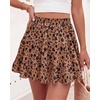 image:imageBTFBM Skirts for Women Summer Casual Floral Mini SkirtFloral Khaki Black