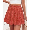 image:imageBTFBM Skirts for Women Summer Casual Floral Mini SkirtFloral Red White