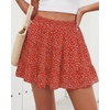 image:imageBTFBM Skirts for Women Summer Casual Floral Mini SkirtFloral Red White
