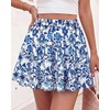 image:imageBTFBM Skirts for Women Summer Casual Floral Mini SkirtFloral White Blue