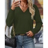 image:imageBTFBM V Neck Sweaters for Women Fall Clothes 2026Army Green
