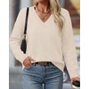 image:imageBTFBM V Neck Sweaters for Women Fall Clothes 2026Beige