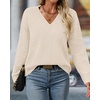 image:imageBTFBM V Neck Sweaters for Women Fall Clothes 2026Beige