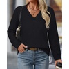 image:imageBTFBM V Neck Sweaters for Women Fall Clothes 2026Black