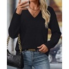 image:imageBTFBM V Neck Sweaters for Women Fall Clothes 2026Black
