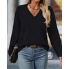 image:imageBTFBM V Neck Sweaters for Women Fall Clothes 2026Black