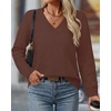 image:imageBTFBM V Neck Sweaters for Women Fall Clothes 2026Brown