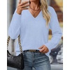 image:imageBTFBM V Neck Sweaters for Women Fall Clothes 2026Light Blue