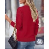 image:imageBTFBM V Neck Sweaters for Women Fall Clothes 2026Red