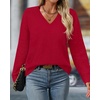 image:imageBTFBM V Neck Sweaters for Women Fall Clothes 2026Red